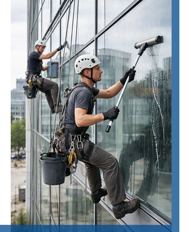 Мойка витражей альпинистами в Рязани от 719 р. под ключ|ВЫСОТНИК-Рзн