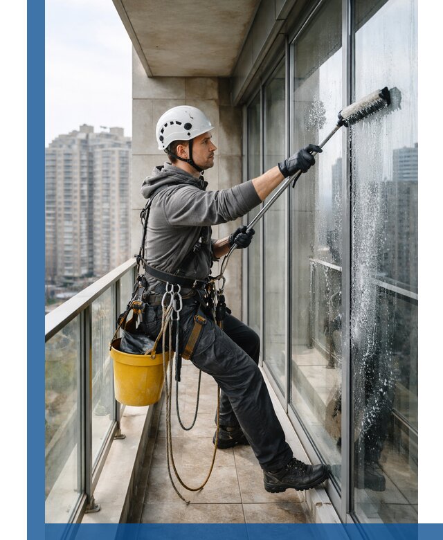 Профессиональная мойка балконного остекления в Рязани