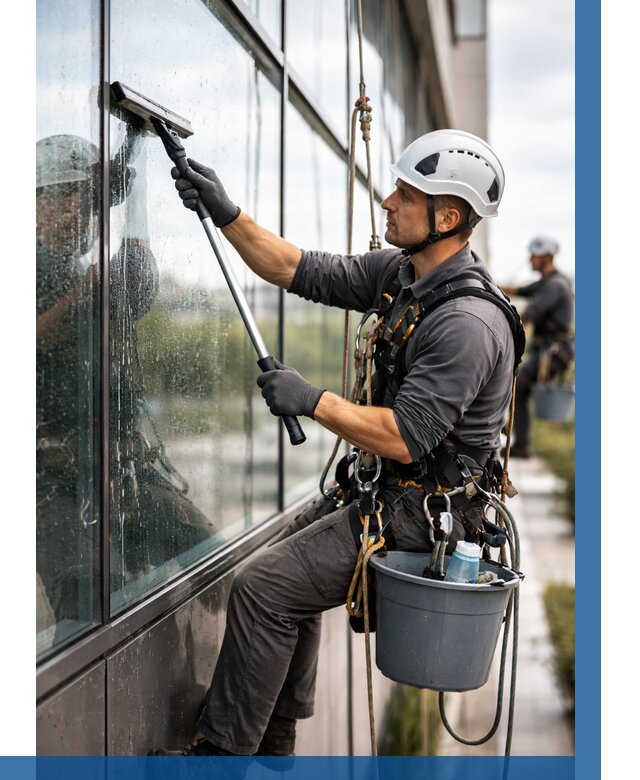 Мойка стеклянных фасадов в Рязани от 205 р. | ВЫСОТНИК-Рзн