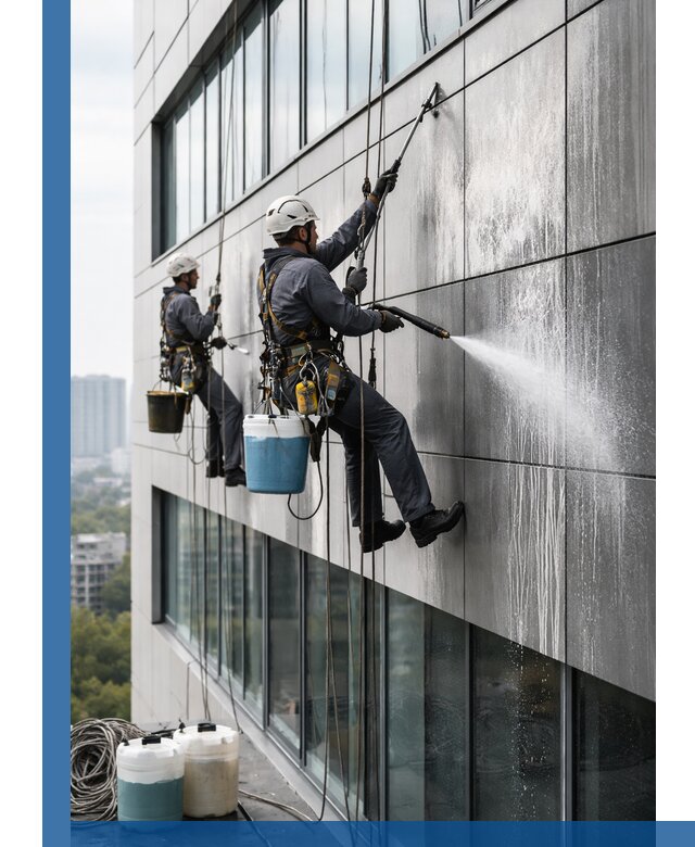 Профессиональная мойка вентилируемых фасадов в Рязани