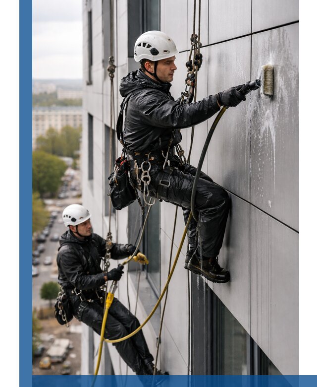 Профессиональная мойка фасада из композита в Рязани