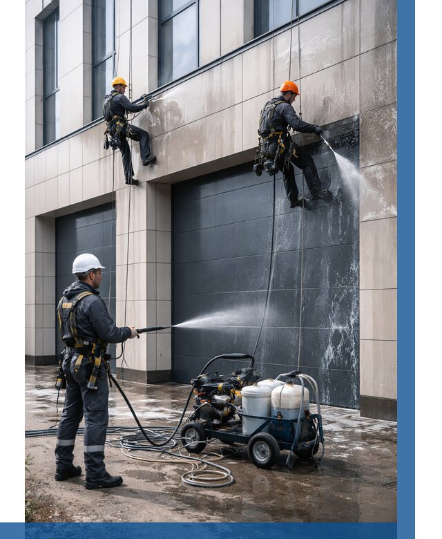 Послестроительная мойка фасада в Рязани от 308 р. | ВЫСОТНИК-Рзн