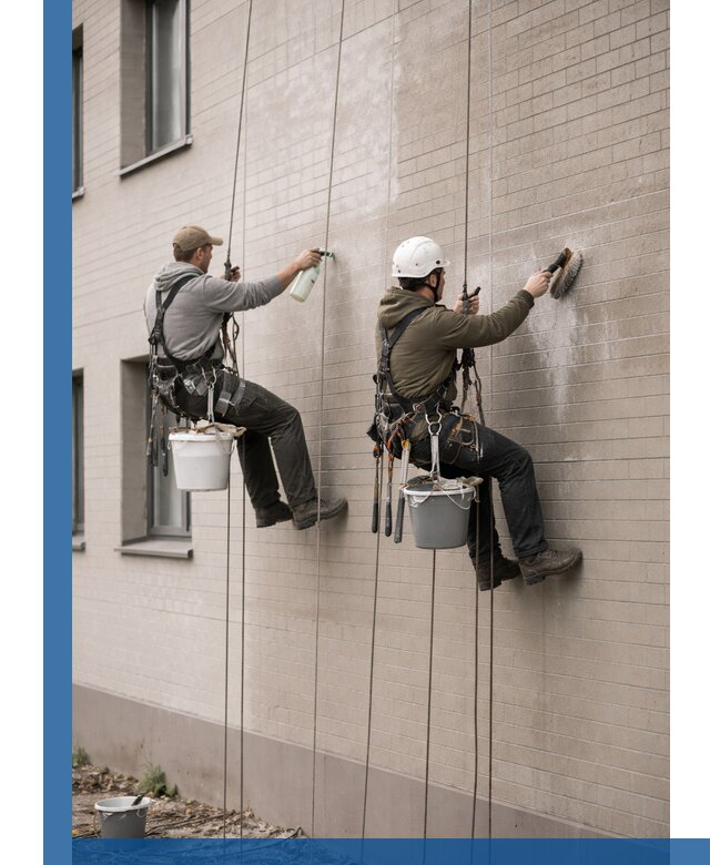 Удаление высолов с фасада зданий в Рязани без повреждений и следов