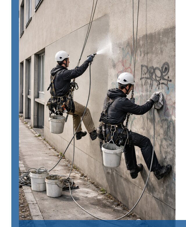 Антиграффити покрытие фасада с защитой от надписей в Рязани