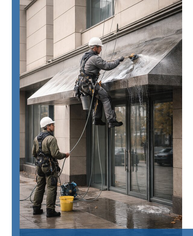 Профессиональная мойка козырьков и навесов в Рязани