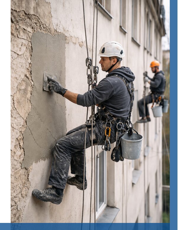 Восстановление штукатурки фасада в Рязани от 1232 р. | ВЫСОТНИК-Рзн