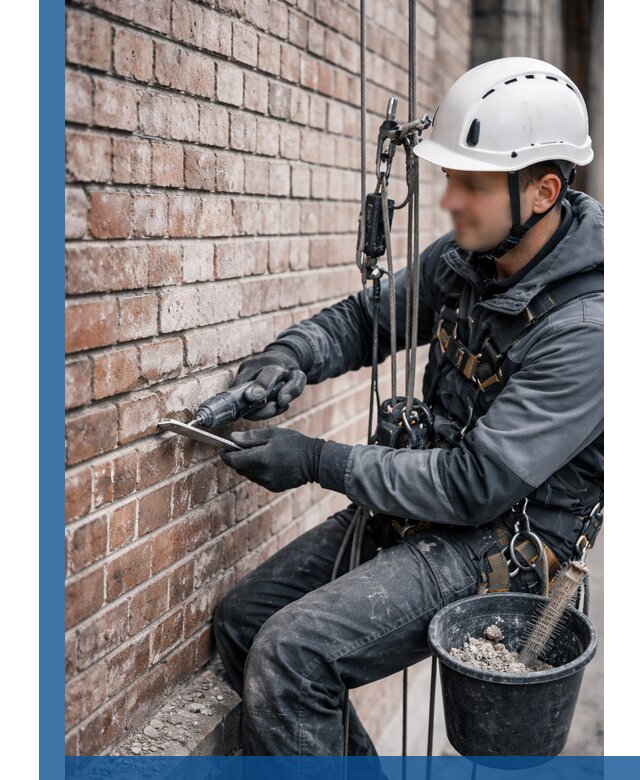 Расшивка кирпичных швов фасадов и стен, ремонт в Рязани