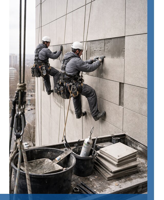 Ремонт фасада из керамогранита в Рязани от 2567 р. | ВЫСОТНИК-Рзн