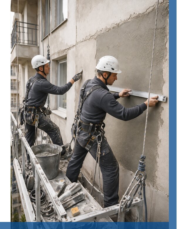 Штукатурка фасада на высоте в Рязани от 924 р. | ВЫСОТНИК-Рзн