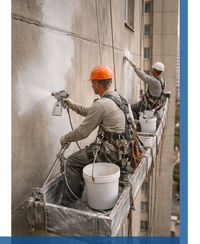 Грунтовка фасада на высоте в Рязани от 123 р. | ВЫСОТНИК-Рзн