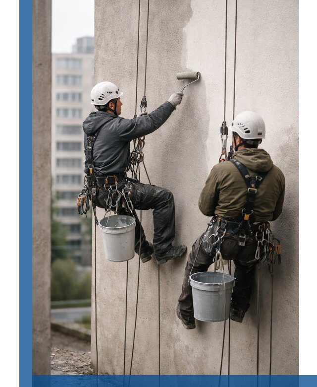 Покраска фасадов высотными альпинистами в Рязани с гарантией