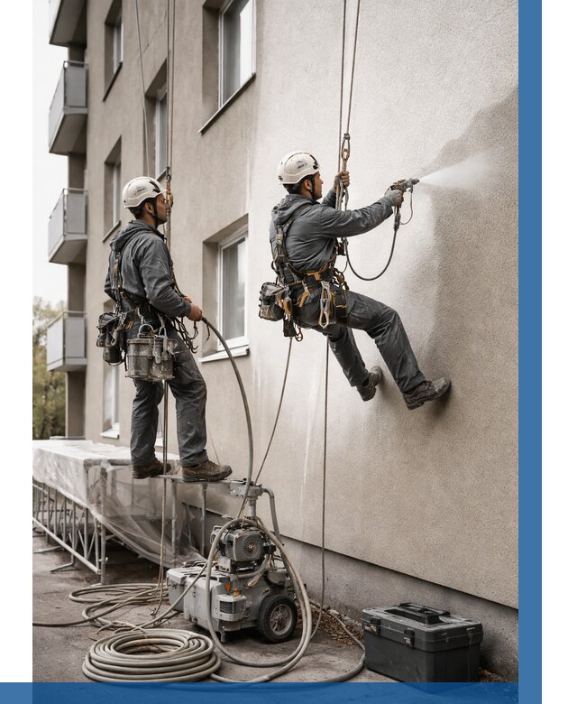 Безвоздушная покраска фасада в Рязани от 226 р/м² | ВЫСОТНИК-Рзн