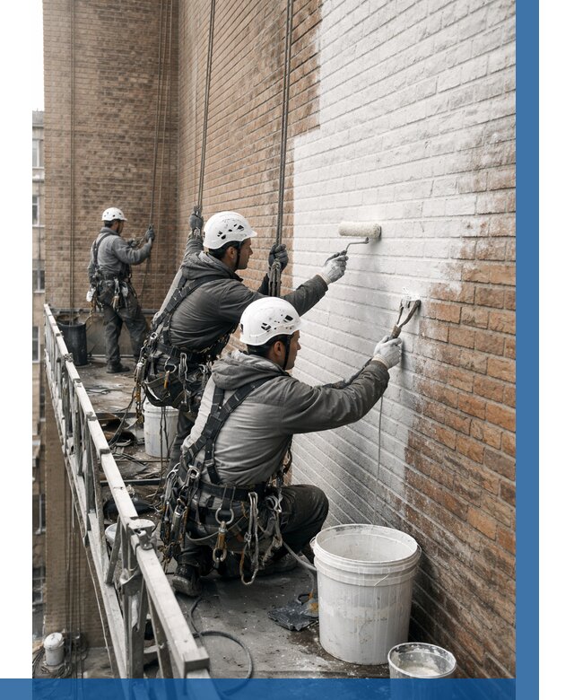 Покраска кирпичного фасада в Рязани от 359 р. | ВЫСОТНИК-Рзн