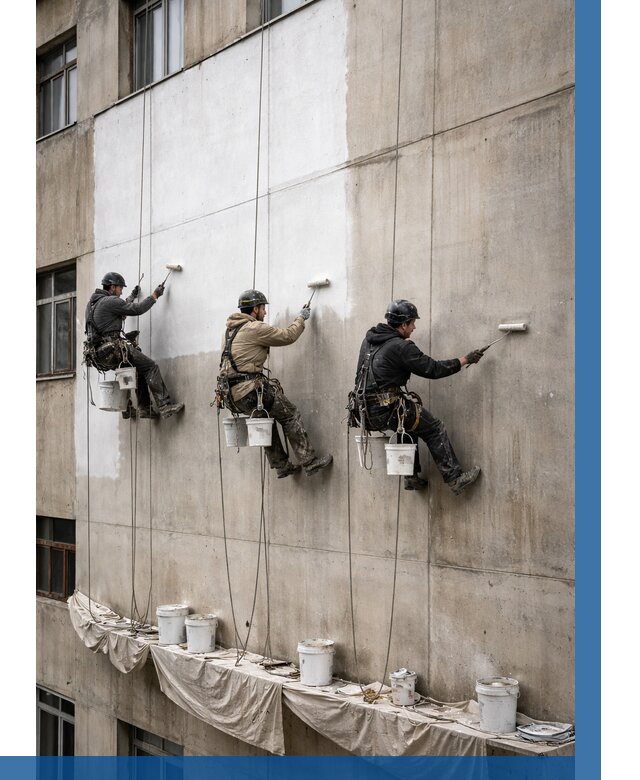 Покраска бетонного фасада в Рязани от 359 р за м2 | ВЫСОТНИК-Рзн