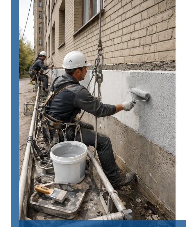 Окраска цоколя здания в Рязани профессионально и надежно