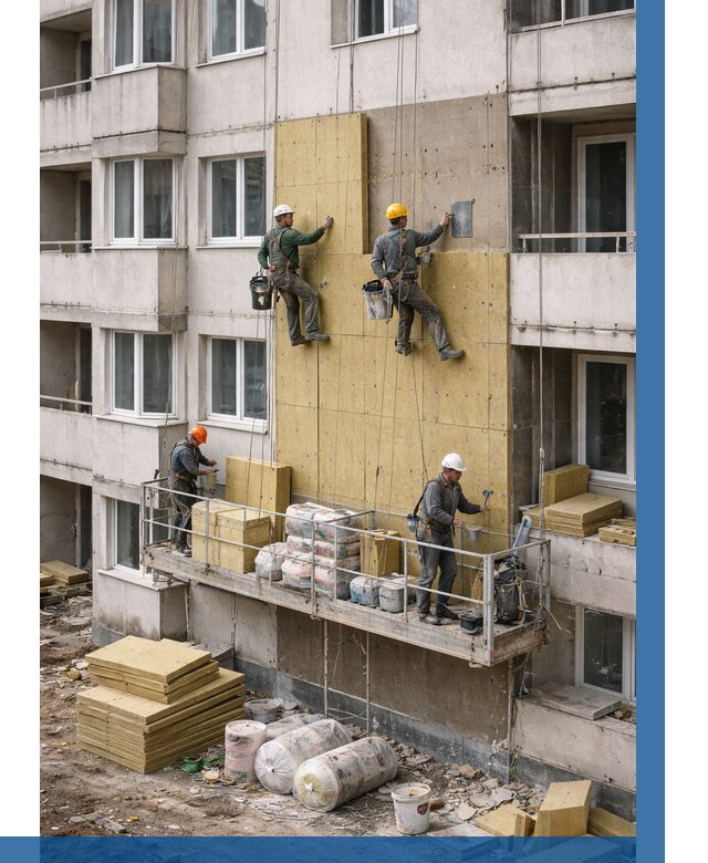 Утепление фасада минватой в Рязани от 1540 р. | ВЫСОТНИК-Рзн