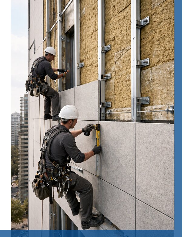 Монтаж вентилируемого фасада в Рязани от 3594 р. | ВЫСОТНИК-Рзн