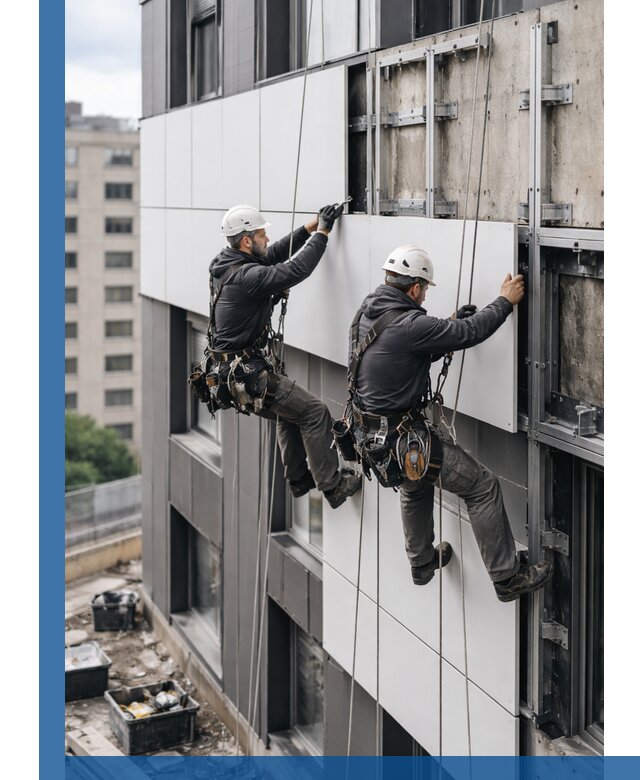 Монтаж композитных панелей фасада в Рязани под ключ