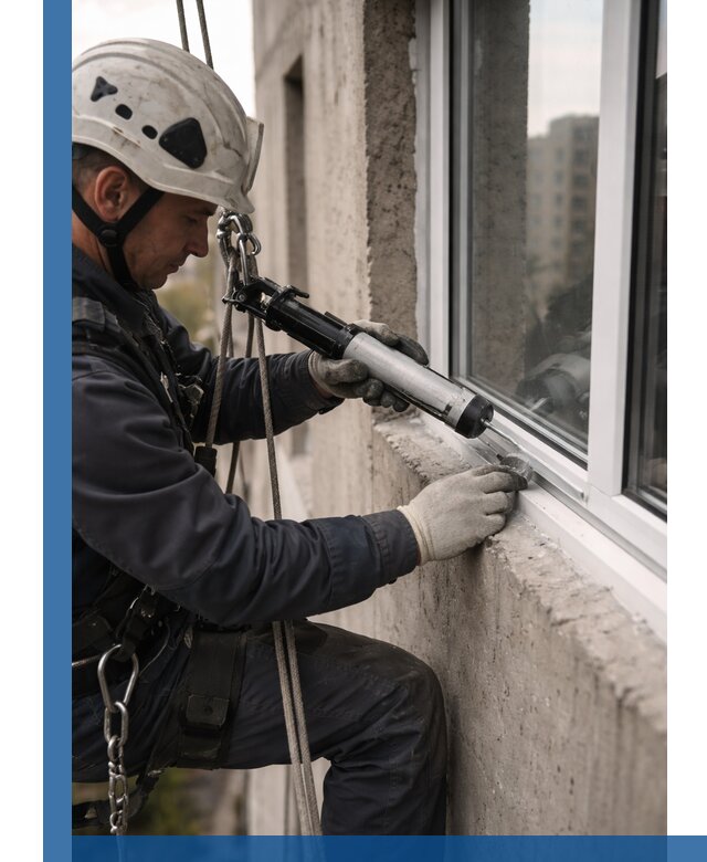 Герметизация оконных швов снаружи в Рязани профессионально