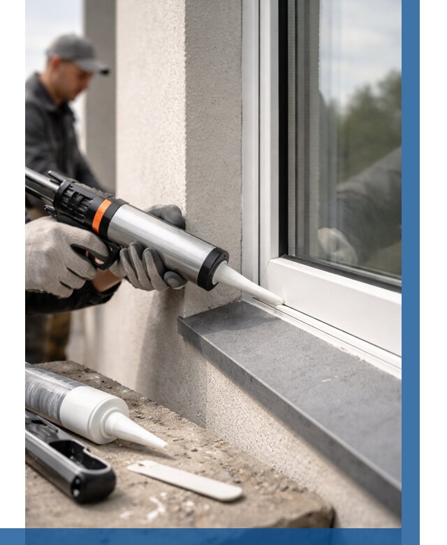 Герметизация монтажных швов окон в Рязани от 667 р. | ВЫСОТНИК-Рзн