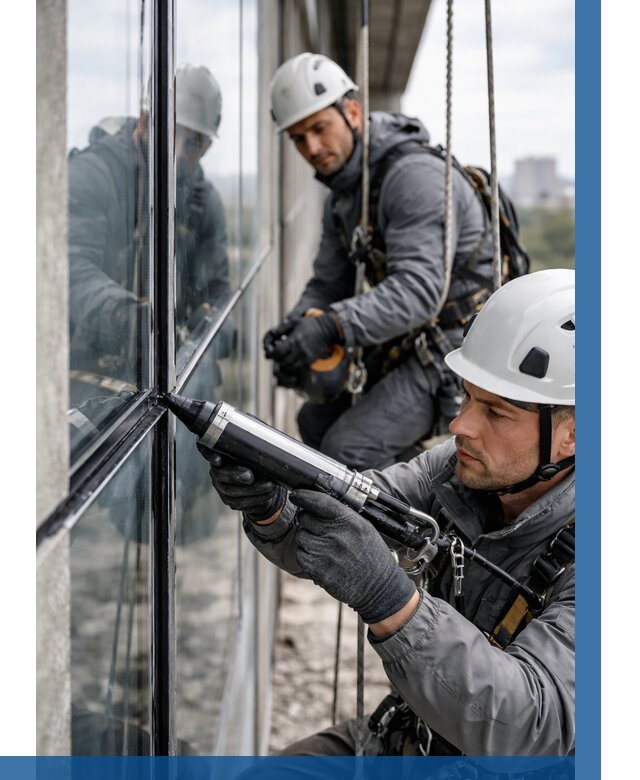 Герметизация витражных швов в Рязани от 667 р. | ВЫСОТНИК-Рзн