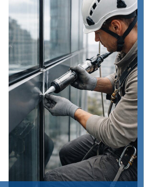 Герметизация стыков витража в Рязани от 1232 р. | ВЫСОТНИК-Рзн