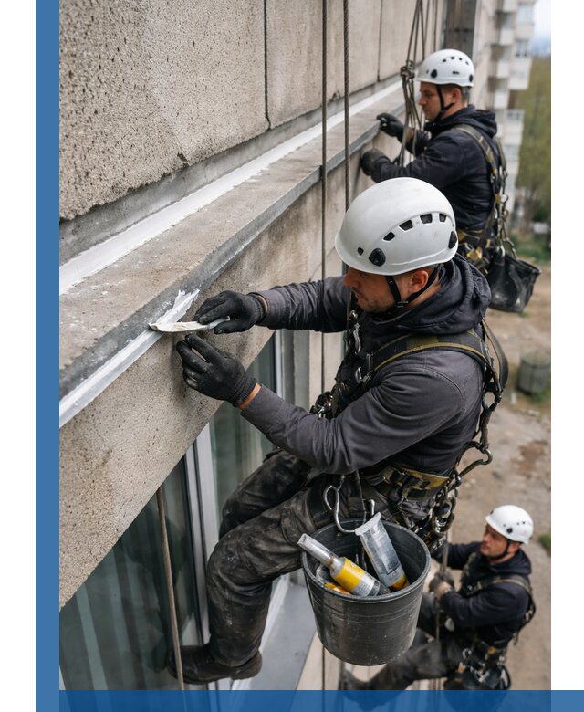 Герметизация примыкания балкона в Рязани под ключ с гарантией