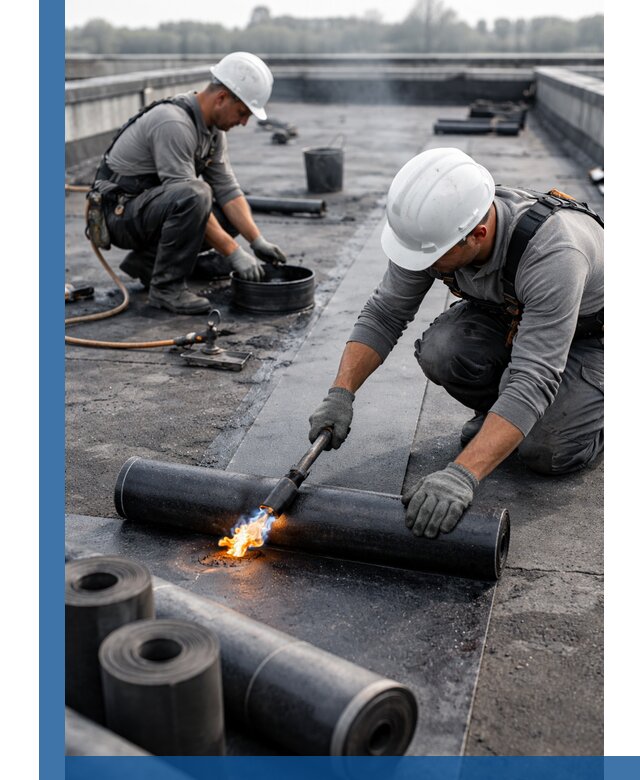 Ремонт рулонной кровли в Рязани герметизация и восстановление