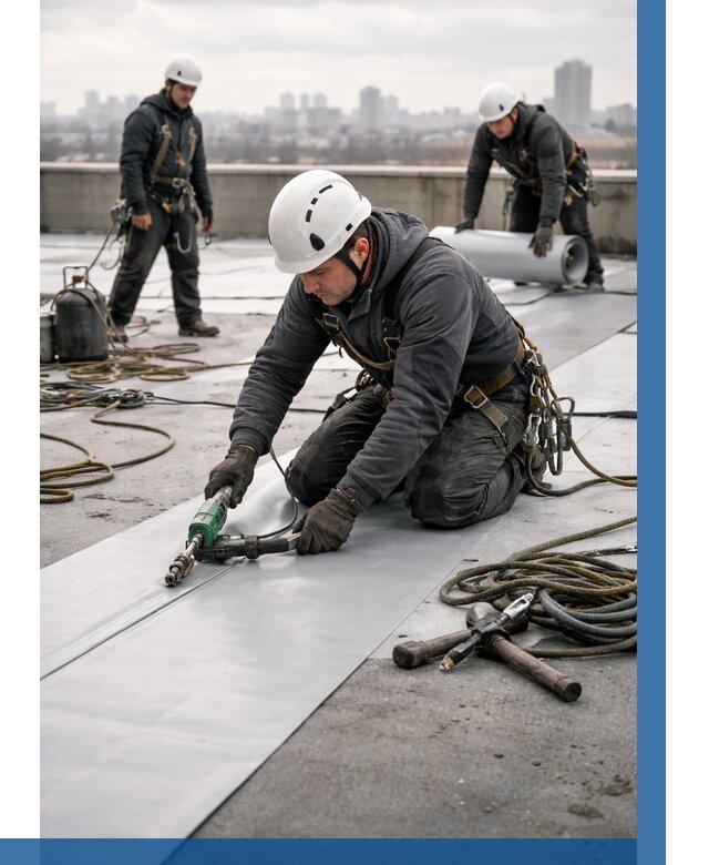 Ремонт мембранной кровли в Рязани от 1848 р./м2 | ВЫСОТНИК-Рзн