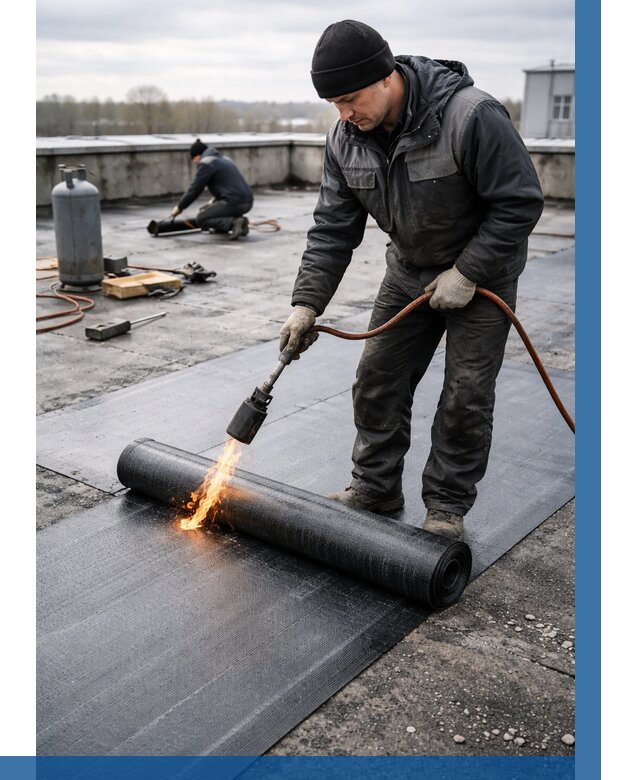 Ремонт наплавляемой кровли в Рязани от 719 р. | ВЫСОТНИК-Рзн