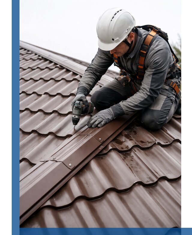 Ремонт металлочерепицы на крыше в Рязани профессионально