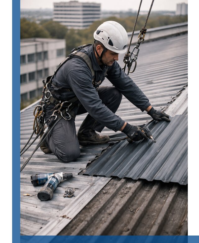 Ремонт профнастила на кровле в Рязани, работы под ключ