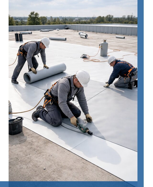 Монтаж мембранной кровли под ключ в Рязани от 1232 р. | ВЫСОТНИК-Рзн