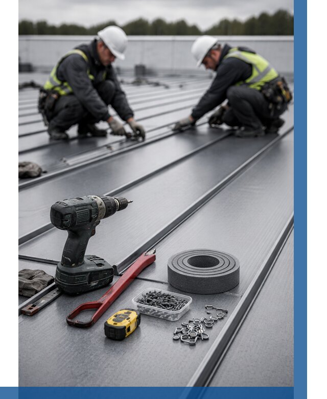 Монтаж фальцевой кровли в Рязани от 1848 р. | ВЫСОТНИК-Рзн