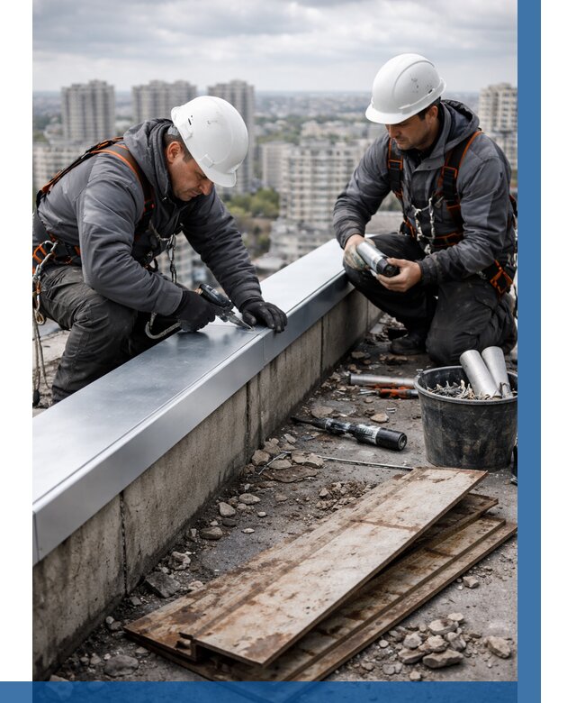 Замена парапетных крышек под ключ в Рязани от 1232 р. | ВЫСОТНИК-Рзн