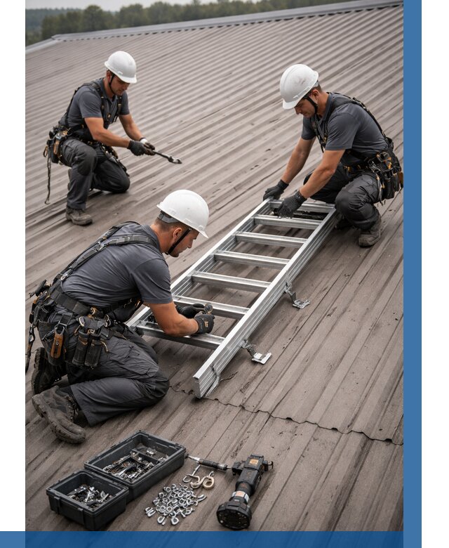 Монтаж кровельной лестницы в Рязани от 4621 р. | ВЫСОТНИК-Рзн