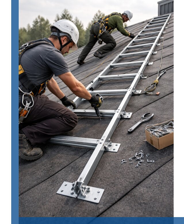 Профессиональный монтаж кровельной лестницы в Рязани под ключ