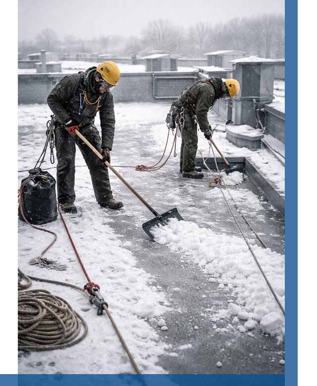 Очистка крыши от снега в Рязани от 7701 р. | ВЫСОТНИК-Рзн