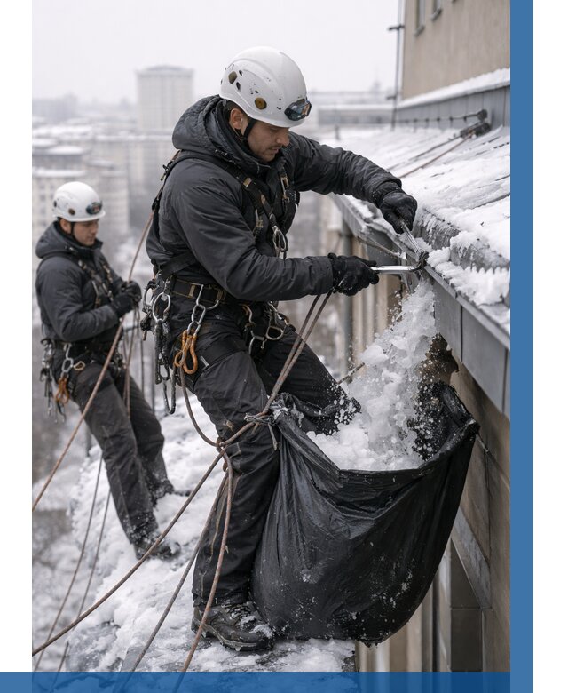 Аварийная очистка крыши в Рязани под ключ от 308 р. | ВЫСОТНИК-Рзн