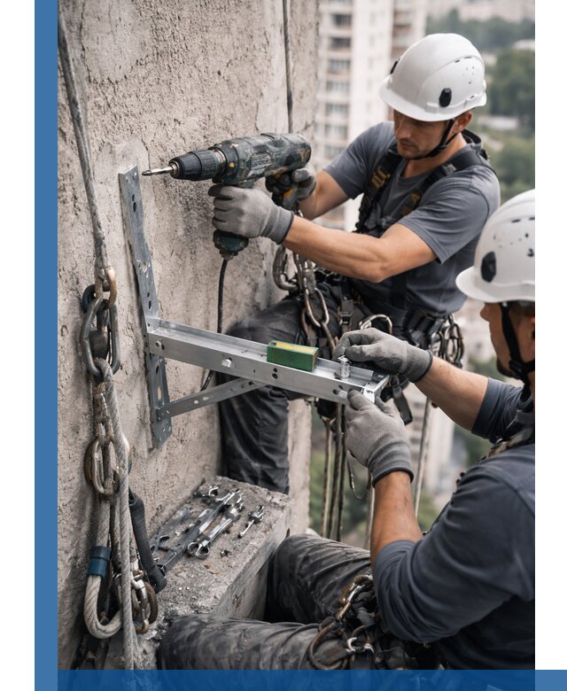 Установка кронштейнов кондиционера и крепежа в Рязани