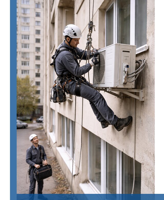 Демонтаж внешнего блока кондиционера в Рязани профессионально