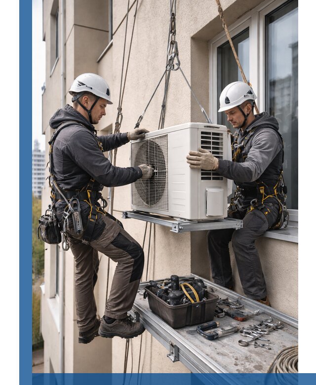 Перенос внешнего блока кондиционера в Рязани с монтажом и крепежом