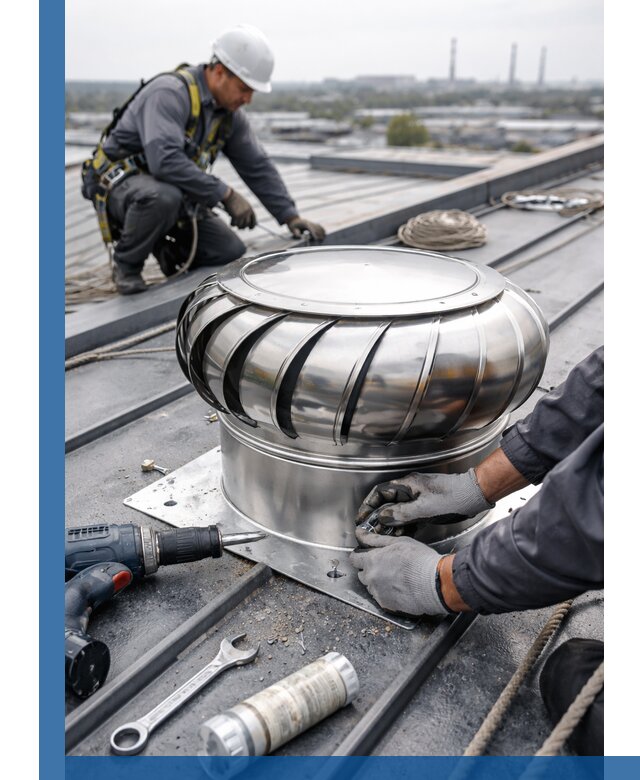 Установка дефлекторов на кровле в Рязани профессионально