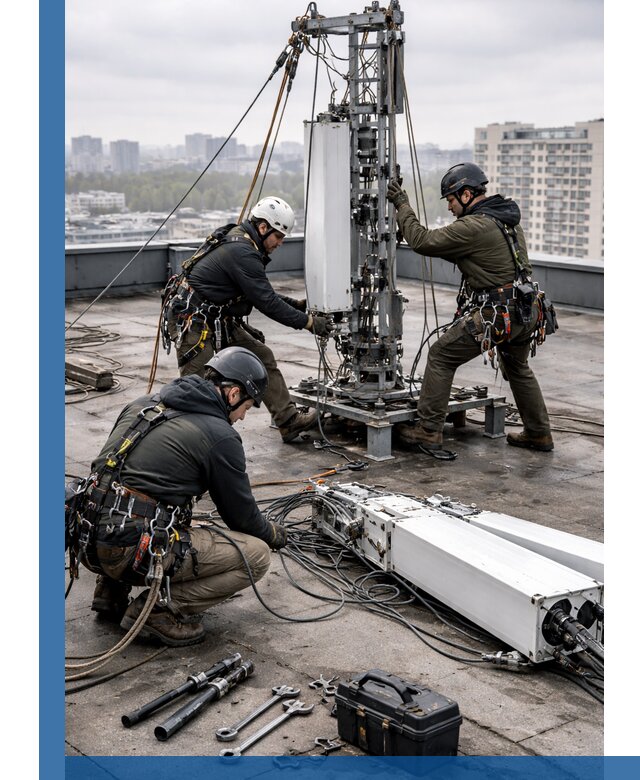 Демонтаж антенн на крыше зданий в Рязани с гарантией