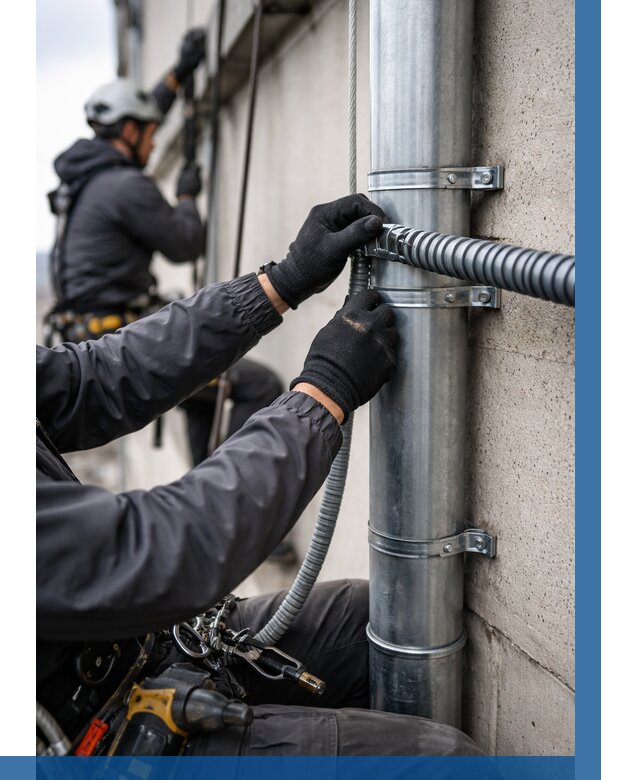 Монтаж гофры для кабеля в Рязани от 308 р. | ВЫСОТНИК-Рзн