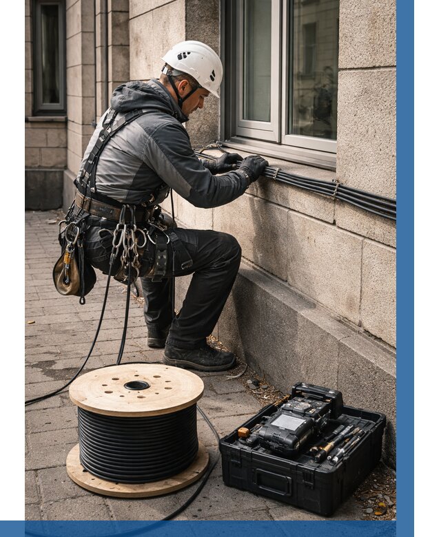 Прокладка оптоволоконного кабеля в Рязани от 821 р. | ВЫСОТНИК-Рзн