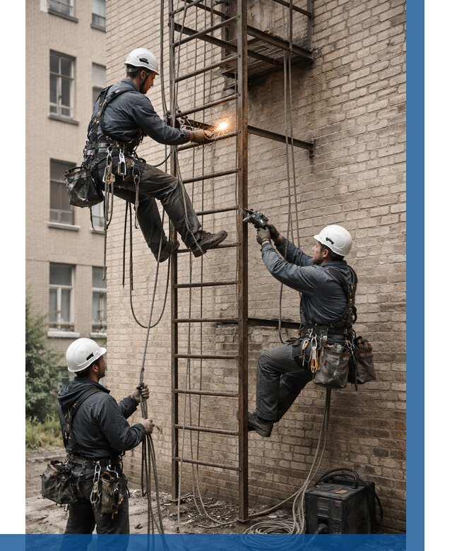 Ремонт пожарной лестницы в Рязани от 7701 р. | ВЫСОТНИК-Рзн