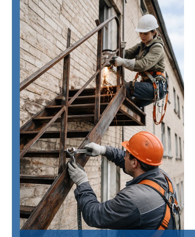 Ремонт и восстановление пожарных лестниц с выездом в Рязани