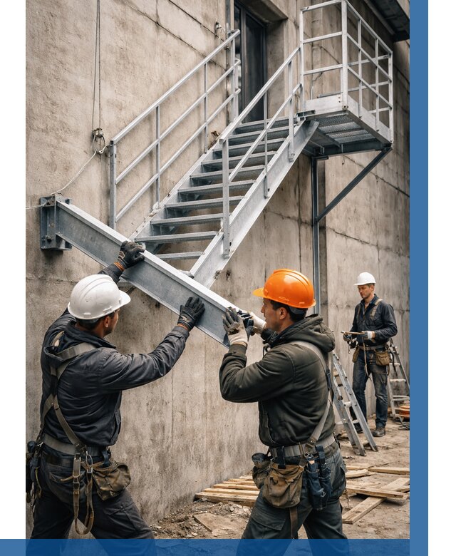 Монтаж металлических лестниц в Рязани от 15402 р. | ВЫСОТНИК-Рзн