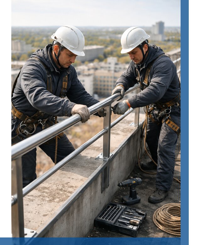 Монтаж перил на высоте в Рязани от 2567 р. | ВЫСОТНИК-Рзн